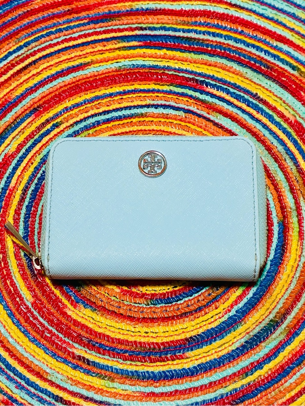 Tory Burch Robinson Zip Coin Case - Iceberg Blue